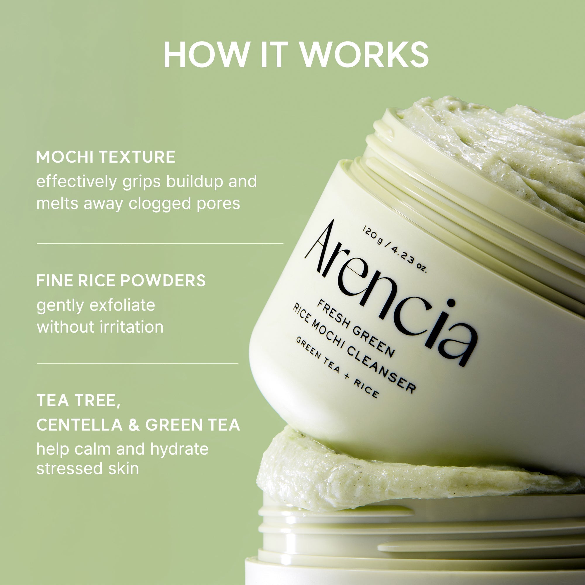 Arencia Fresh Green Rice Mochi Cleanser | Buy 1 Get 1 Free