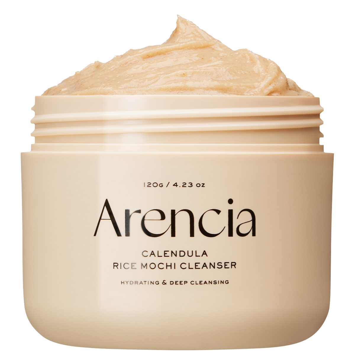 Calendula Rice Mochi Cleanser, Gentle Exfoliating Foam Wash for Sensitive, Dry, Rough Skin