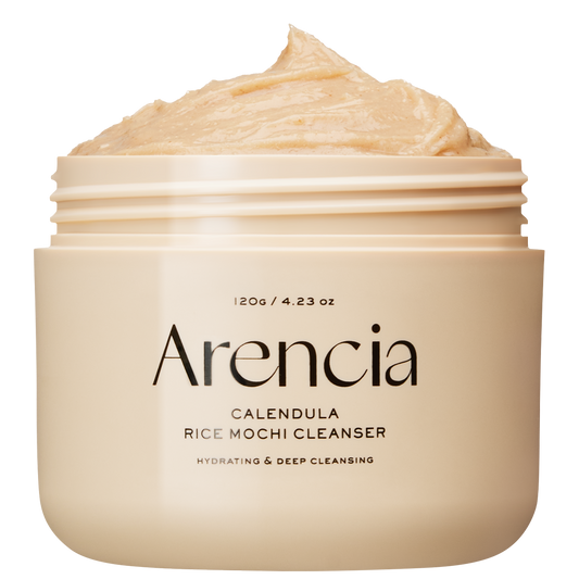 Calendula Rice Mochi Cleanser, Gentle Exfoliating Foam Wash for Sensitive, Dry, Rough Skin