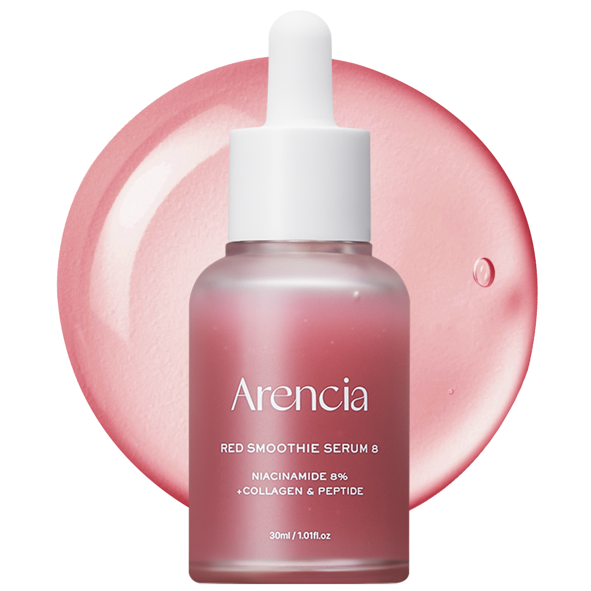 Arencia Red Collagen + Peptide Smoothie Serum, 8% Niacinamide, Vitamin C, Vitamin E, lifting anti-aging serum for skin texture for glass skin