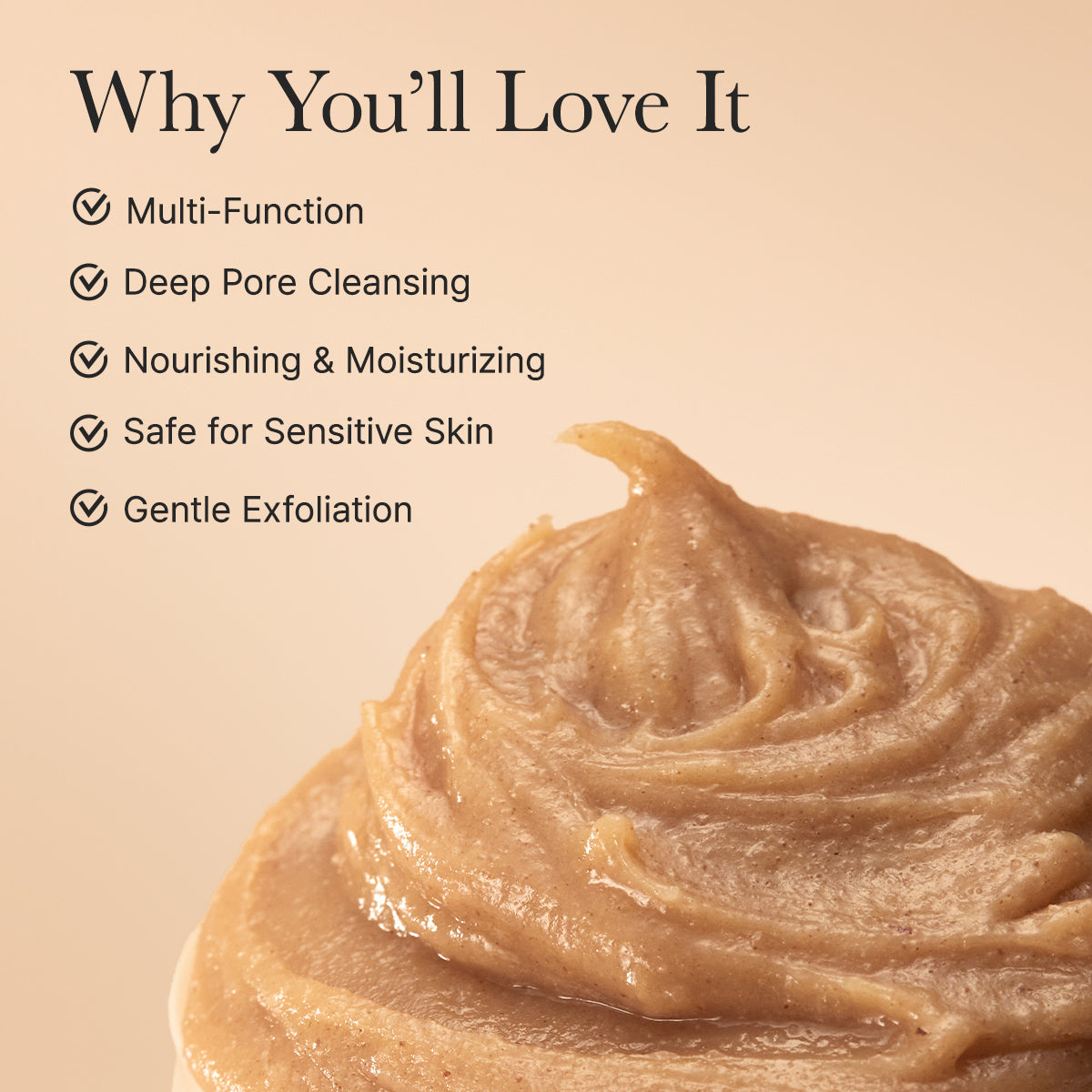 Calendula Rice Mochi Cleanser, Gentle Exfoliating Foam Wash for Sensitive, Dry, Rough Skin