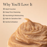 Calendula Rice Mochi Cleanser, Gentle Exfoliating Foam Wash for Sensitive, Dry, Rough Skin