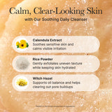 Calendula Rice Mochi Cleanser, Gentle Exfoliating Foam Wash for Sensitive, Dry, Rough Skin