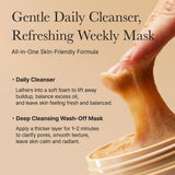 Calendula Rice Mochi Cleanser, Gentle Exfoliating Foam Wash for Sensitive, Dry, Rough Skin