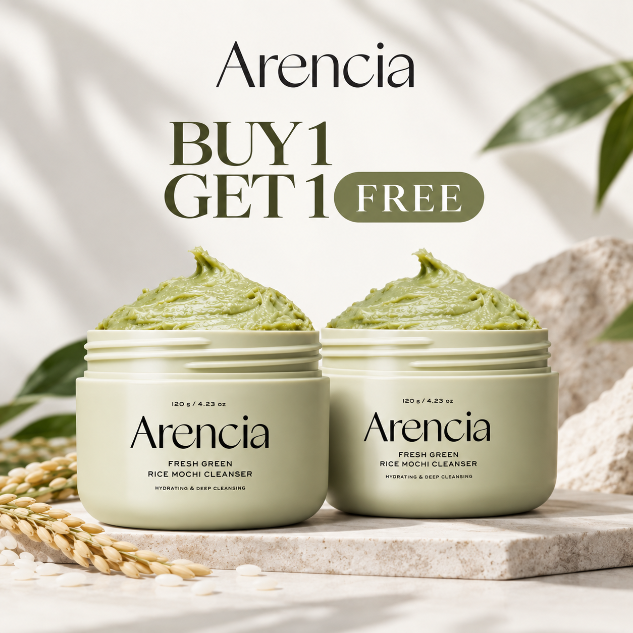 Arencia Fresh Green Rice Mochi Cleanser | Buy 1 Get 1 Free