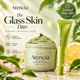 Arencia Glass Skin Duo | Rice Mochi Cleanser & Vitamin C Booster Shot | 2-Step Korean Glow Routine